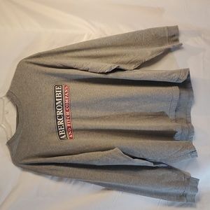 Abercrombie & Fitch Company XL Gray With Distressed Logo on Front Long Sleeve